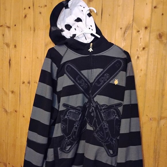Men's Black/Gray XXXL LRG Friday The 47th Full Zip Hoodie Jason Vorhees Mask - Picture 1 of 12